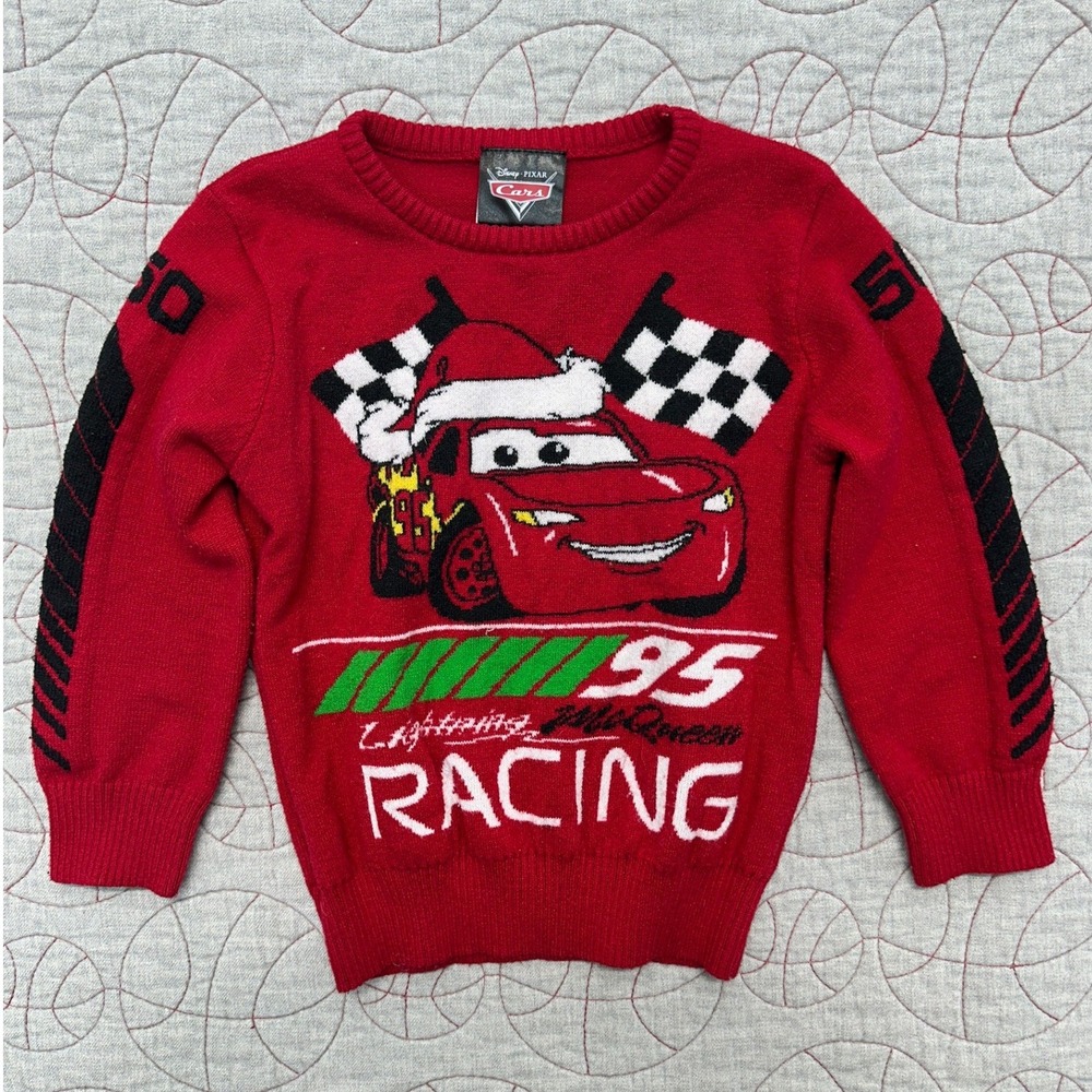 Disney Pixar Cars Sweater Red Lightning McQueen Racing / Boy's 3T